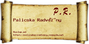 Palicska Radvány névjegykártya